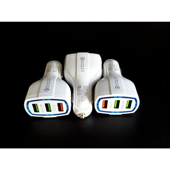 3 X Triple Port Car Chargers for iPhone, Samsung and other devices - White - Picture 2 of 5